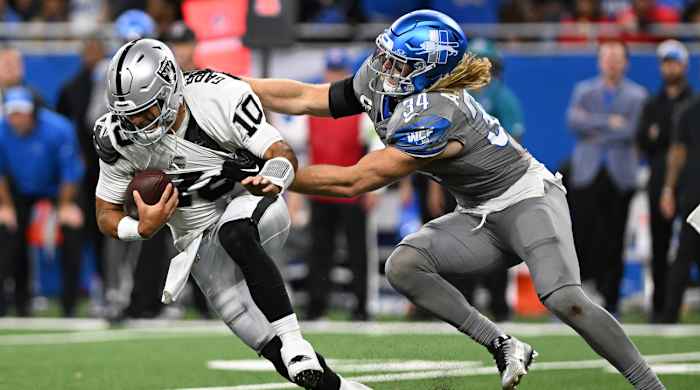 Raiders QB Jimmy Garoppolo leads the league in interceptions this season.